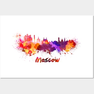 Moscow skyline in watercolor Posters and Art